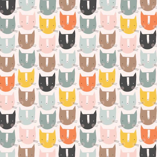 'Emi and the Bird' Cat Faces on White by  Dashwood Studio