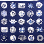 Japanese Cotton Tenugui: Rienzome Indigo Medallions
