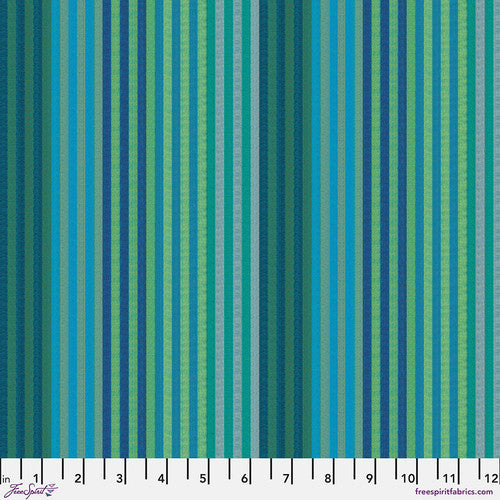 Kaffe Fassett Shot Cotton Caterpillar Stripe - Aqua
