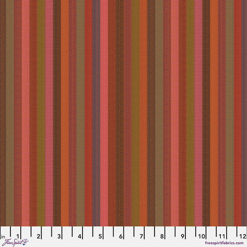 Kaffe Fassett Shot Cotton Narrow Stripe - Tomato