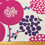 Big Berry COTTON LINEN in Fuschia from the Echino Collection by Etsuko Furuya for Kokka Japan - wide