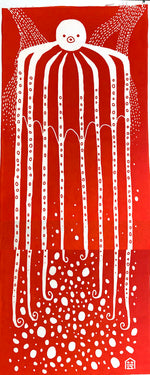 Japanese Cotton Tenugui: Friendly Octopus