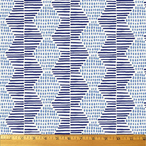 Geometric Lines in Indigo by Erin Borja for Paintbrush Studio Fabrics