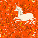 Heather Ross 20th Anniversary Collection - Orange Unicorns