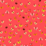 Heather Ross 20th Anniversary Collection - Coral Butterflies