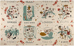 City Maps CANVAS in Natural, Les Fleurs Collection by Rifle Paper Co. for Cotton + Steel