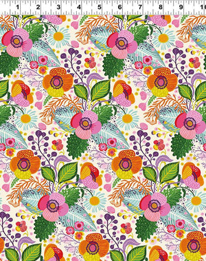 Designed by Helen Dardik for Clothworks, this gorgeous floral print is from the Floribunda collection. 