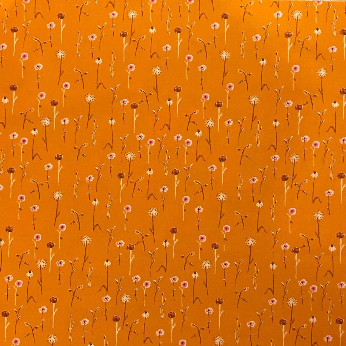 Precuts: Heather Ross 'Lightning Bugs' Dandelions in Orange