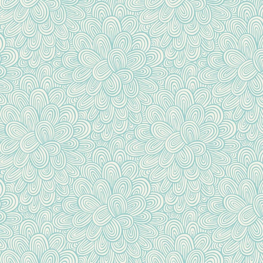 Make Today Awesome Petals in Turquoise by Clothworks