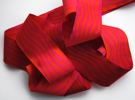 Reversible Pink and Orange Wave Ribbon (40mm)
