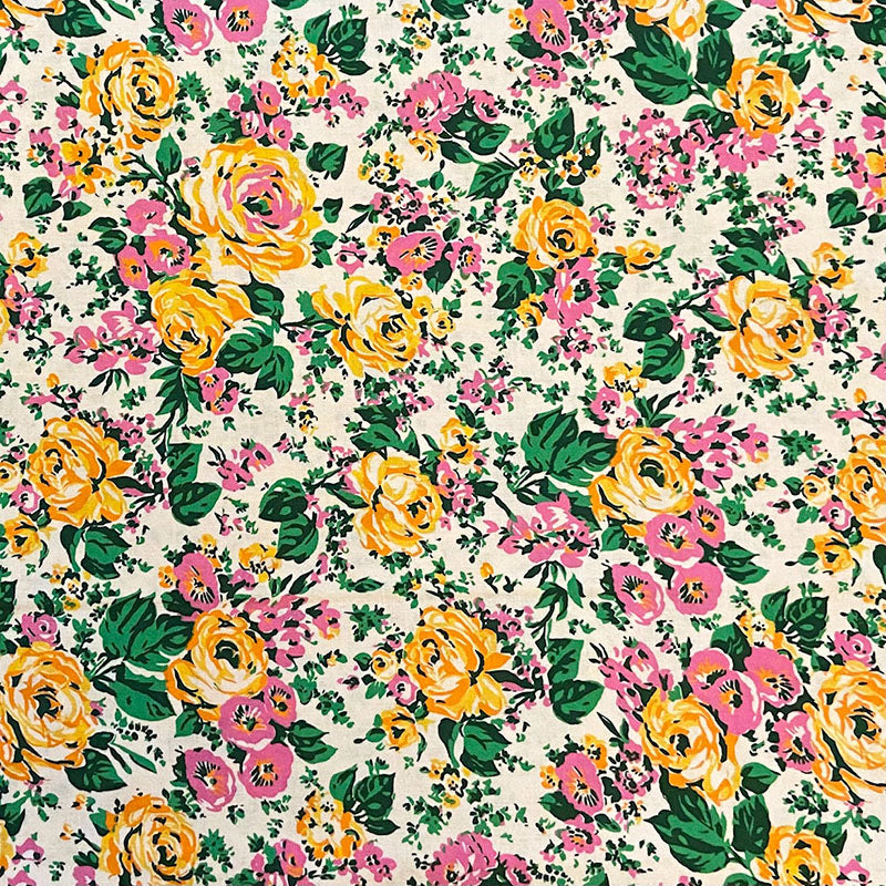 Bright Big Roses in Cream by Annabel Wrigley for Windham Fabrics