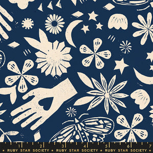 Moonglow Quiltback (108" WIDE) in Navy by Alexia Marcelle Abegg for Ruby Star Society