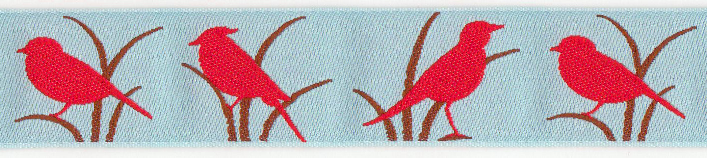 Red Birds Ribbon (23mm)
