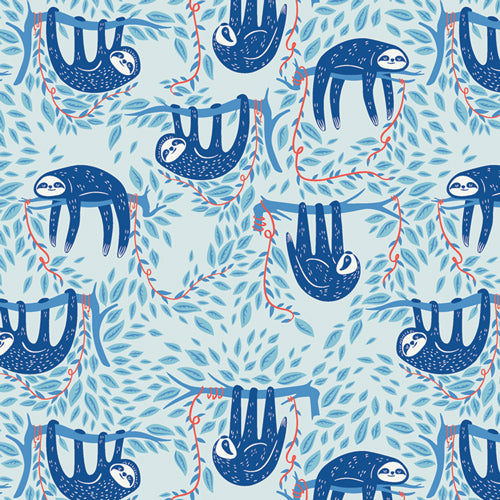 Swaying Sloths in Sky by Art Gallery Fabrics