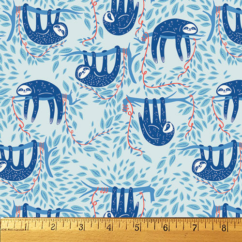 Swaying Sloths in Sky by Art Gallery Fabrics