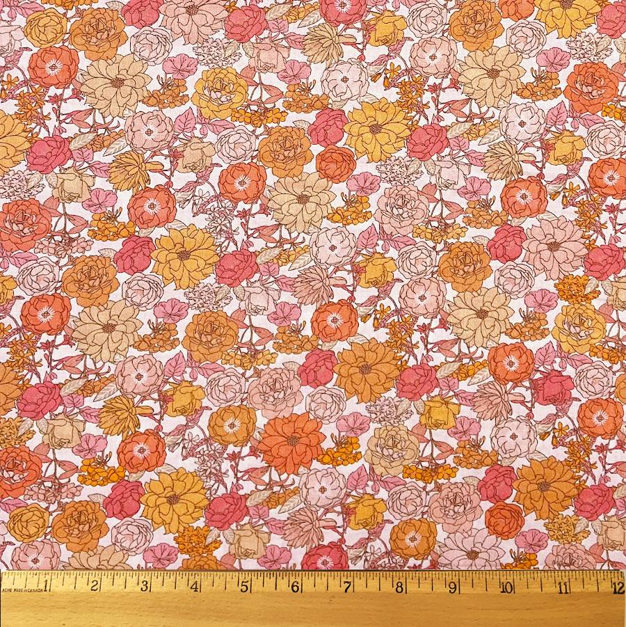 COTTON LAWN: London Calling 9 in Creamsicle by Robert Kaufman