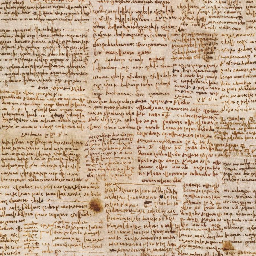 Leonardo Da Vinci Script in Antique by Robert Kaufman