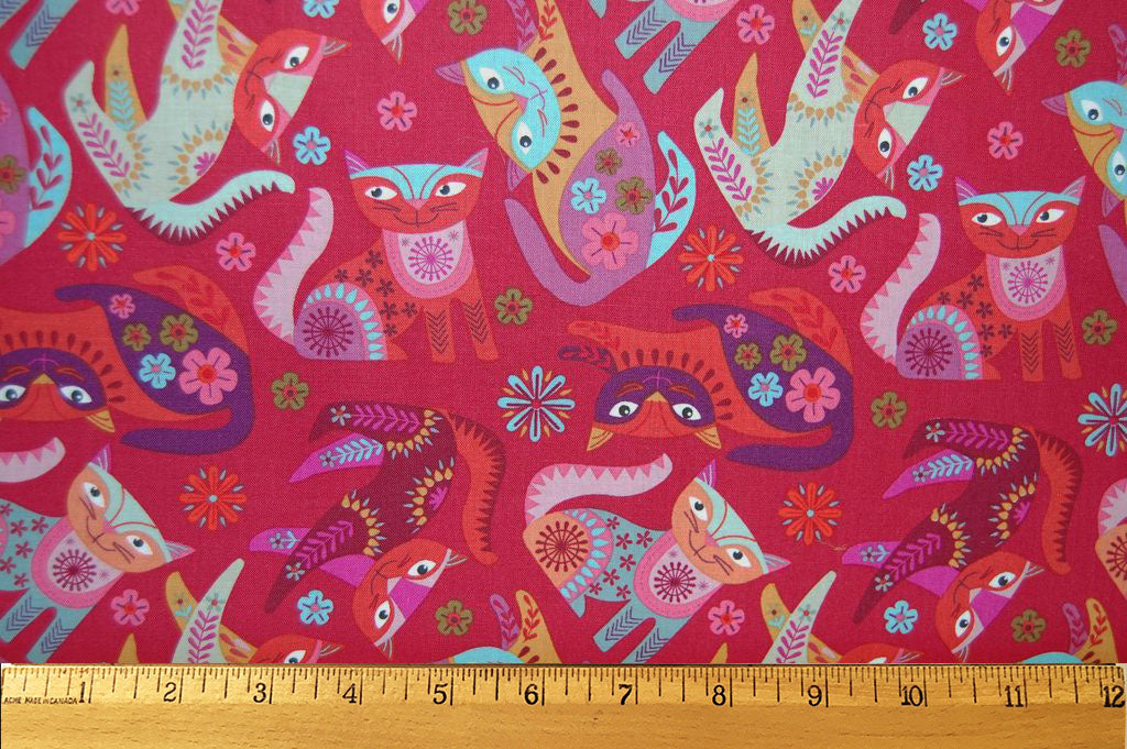 Stitch Cats in Red by Clothworks