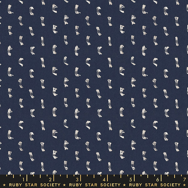 Warp and Weft Wovens: Flicker in Navy by Alexia Marcelle Abegg of Ruby Star Society for Moda