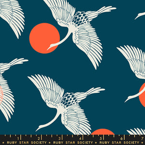 Egrets in Peacock by Sarah Watts for Ruby Star Society