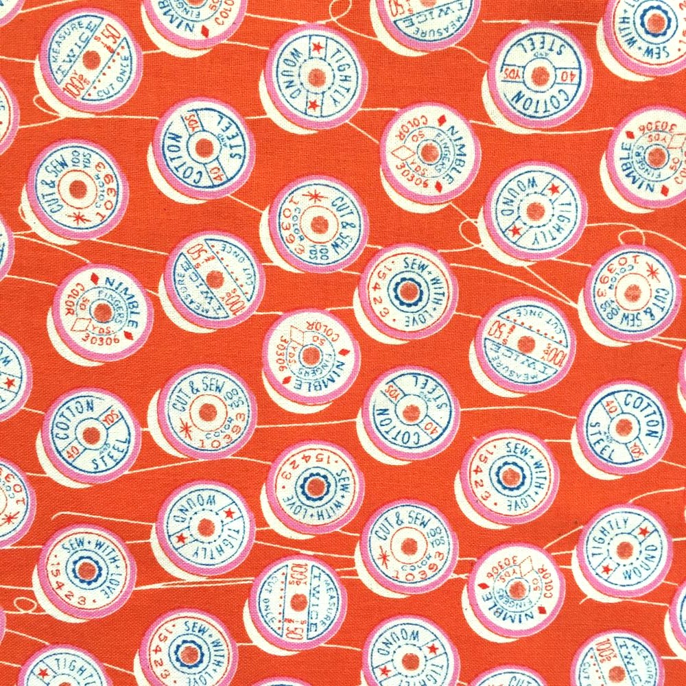 Trinket Spools in Orange by Melody Miller for Cotton + Steel